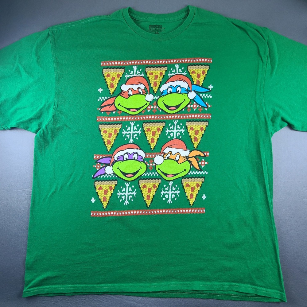 Nickelodeon Teenage Mutant Ninja Turtles Ugly Christmas T-Shirt Men's 2XL Green